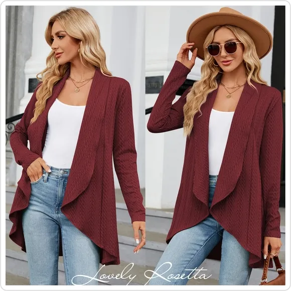 Green Lightweight Open Front Cardigan
