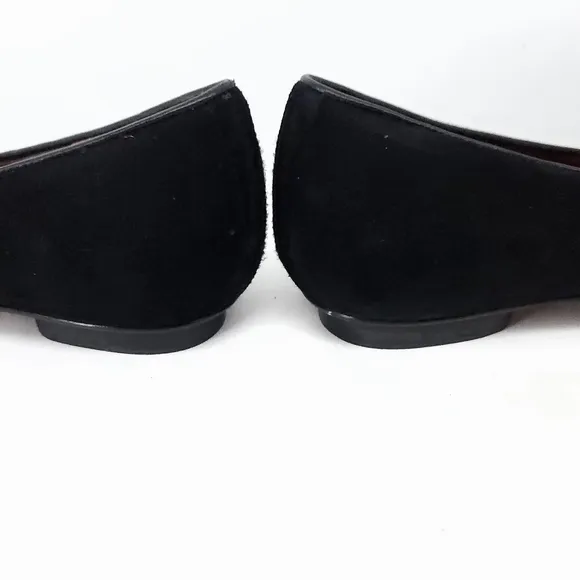 Grigiarancio by Calzaturificio Marco Fur Trim Suede Ballet Flat in Black Size 7