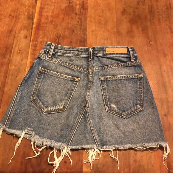 GRLFRND Jean Skirt Eva A-Frame Gusset Denim Skirt Walk This Way