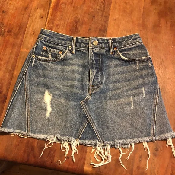 GRLFRND Jean Skirt Eva A-Frame Gusset Denim Skirt Walk This Way
