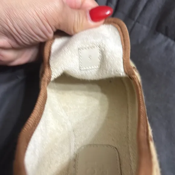 Gucci Tan and Gold Loafers with Horsebit Detail