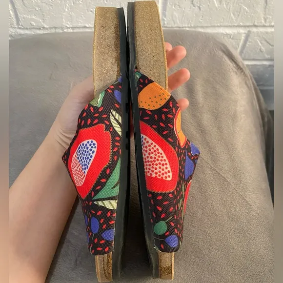 Gudrun Sjoden Fruit Print Slides Sandals