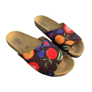 Gudrun Sjoden Fruit Print Slides Sandals