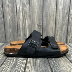 Guess Ultra Verone Sandals Slides Men Sz 10 Black Strap Buckle Designer Fashion