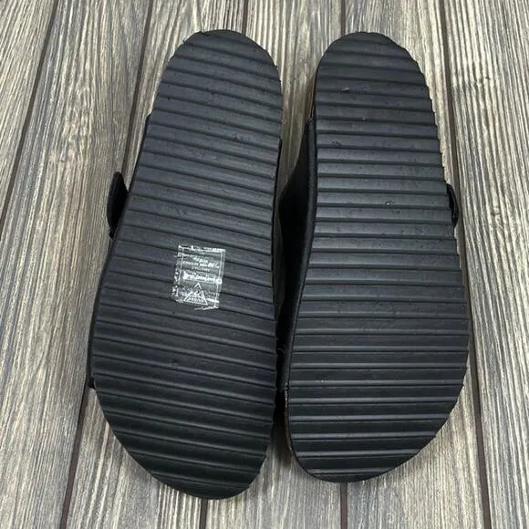 Guess Ultra Verone Sandals Slides Men Sz 10 Black Strap Buckle Designer Fashion