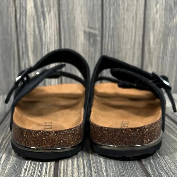 Guess Ultra Verone Sandals Slides Men Sz 10 Black Strap Buckle Designer Fashion