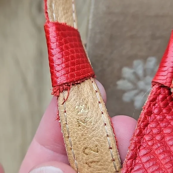 Haflinger Red Leather Gladiator Cork Sandals 38 / 7