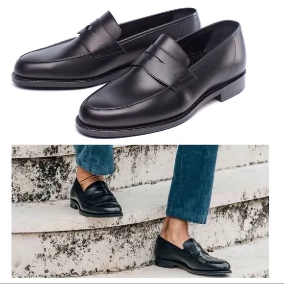 Hardrige French Made Black Leather Loafers