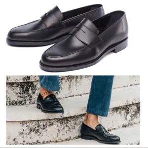 Hardrige French Made Black Leather Loafers
