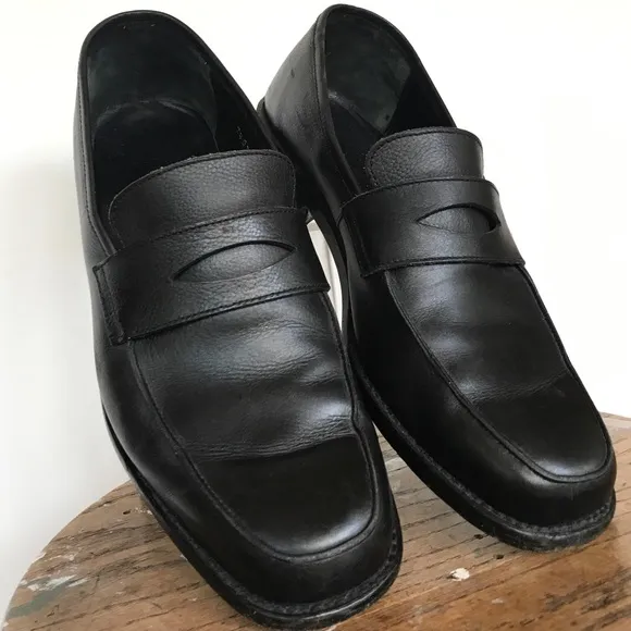 Hardrige French Made Black Leather Loafers