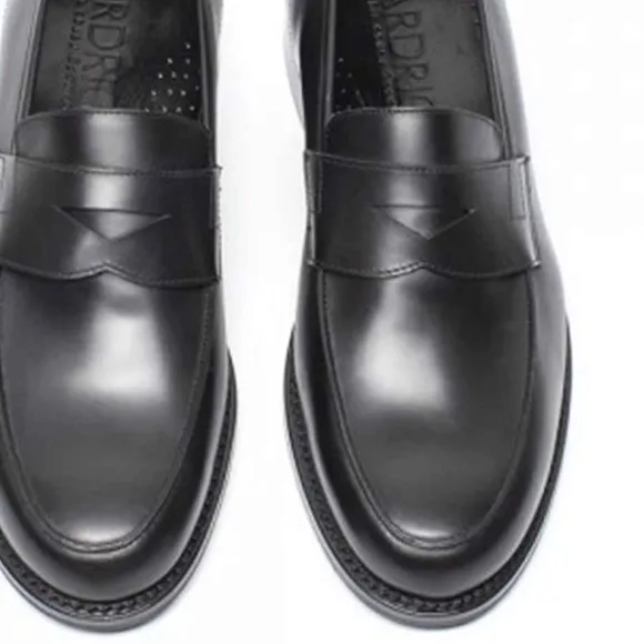 Hardrige French Made Black Leather Loafers