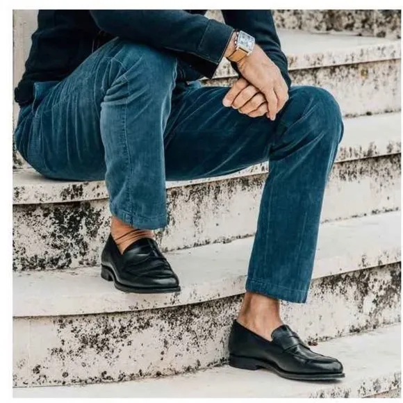 Hardrige French Made Black Leather Loafers