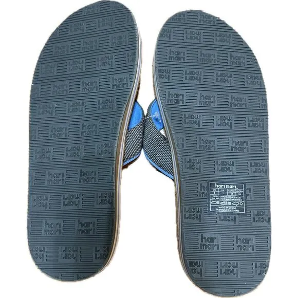 Hari Mari Size 8 Scouts Gray And Blue Sandals Flip Flops New!