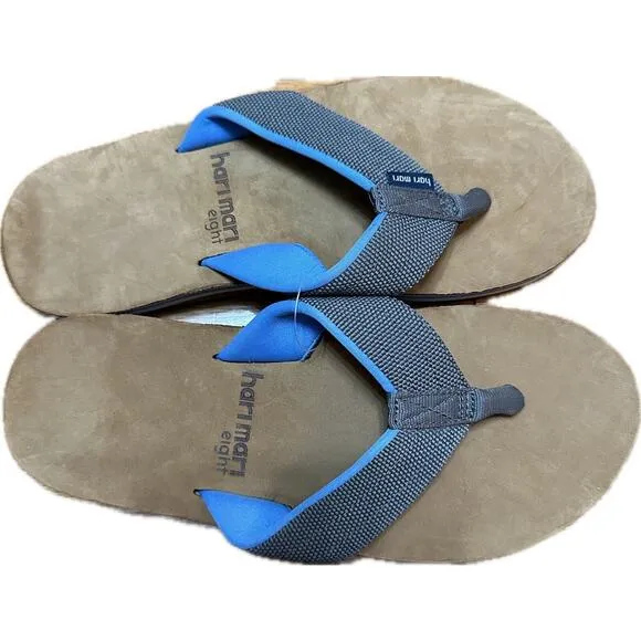Hari Mari Size 8 Scouts Gray And Blue Sandals Flip Flops New!