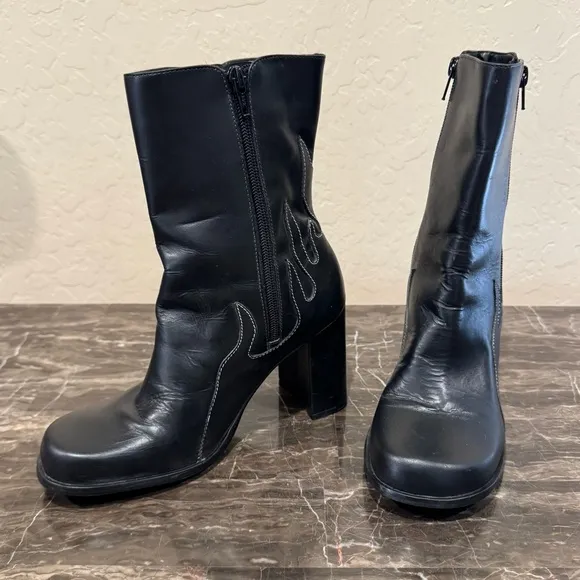 Harley Davidson Leather Flame Boots