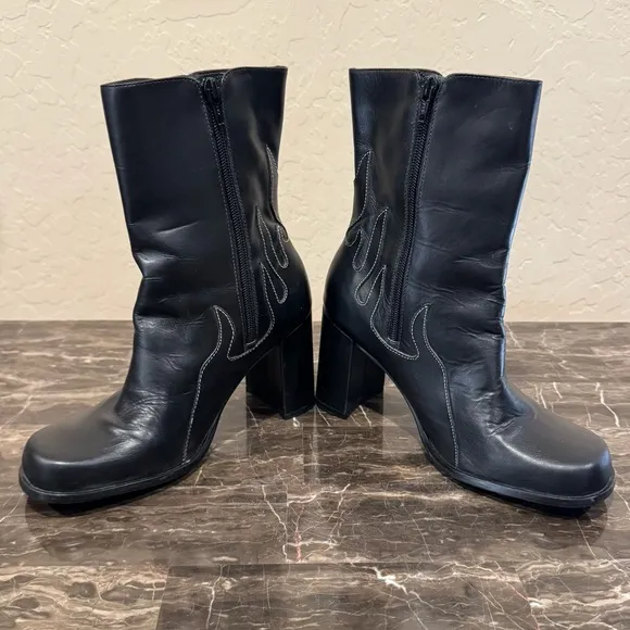 Harley Davidson Leather Flame Boots