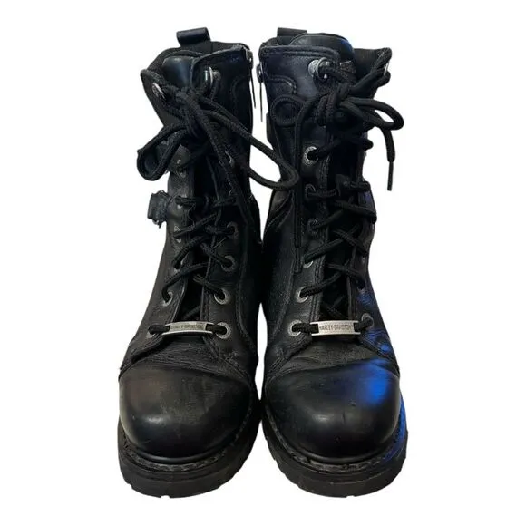 Harley-Davidson Women's Maridell Black Leather Motorcycle Boots D87160 Size 6.5