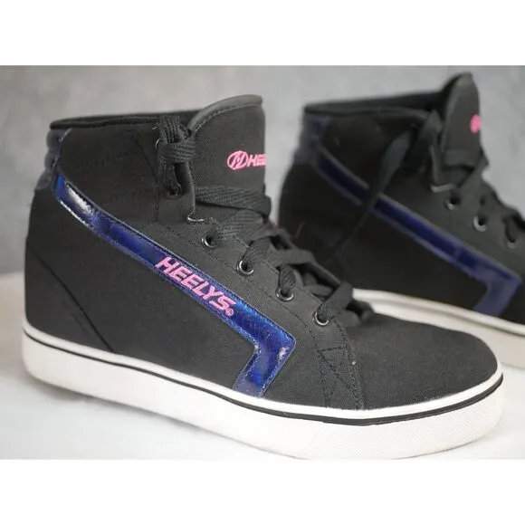 Heelys Propel 2.0 Black Blue High-Top Sneakers with Wheels US Size 8