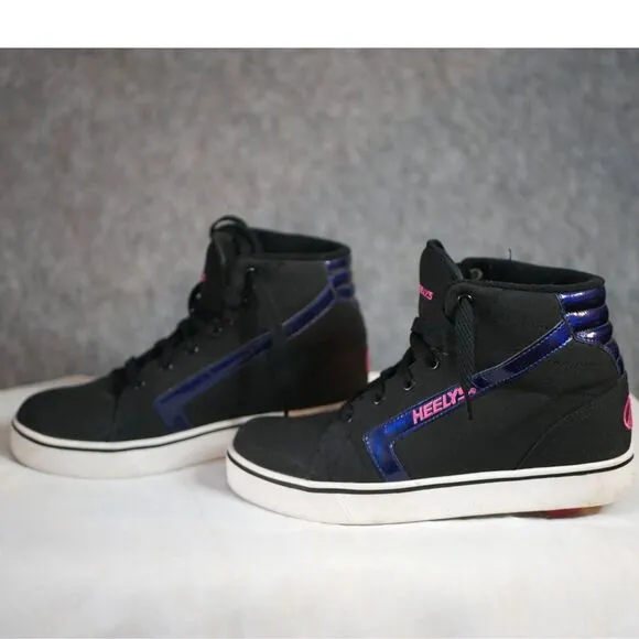 Heelys Propel 2.0 Black Blue High-Top Sneakers with Wheels US Size 8