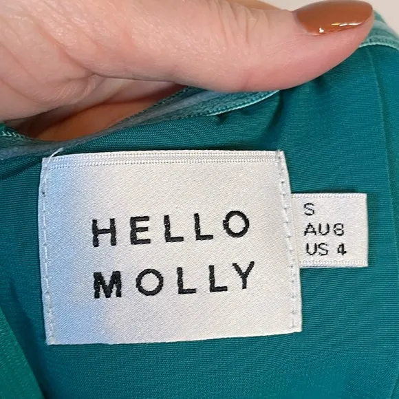HELLO MOLLY silky spiced ginger medley maxi dress GREEN LEOPARD size 4