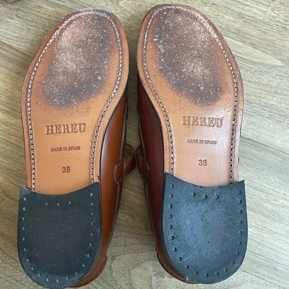 Hereu Alber T-bar Loafers in Women's Italian size 38 (US 7.5)