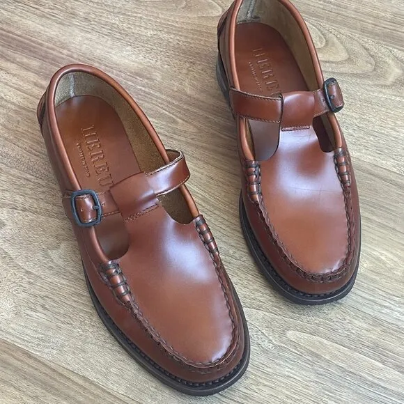 Hereu Alber T-bar Loafers in Women's Italian size 38 (US 7.5)