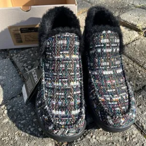 HEY DUDE Denny Fashion Ankle Boots Women's Size US 6 Confetti Black