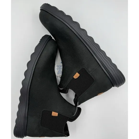 Hey Dude Men's HTF Sz 15 Branson Boot M Craft Leather Black Lightweight Pull-on