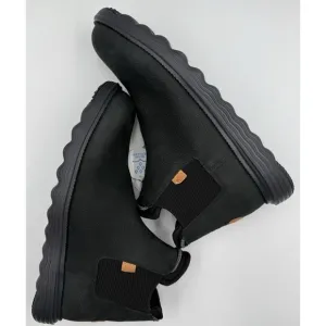Hey Dude Men's HTF Sz 15 Branson Boot M Craft Leather Black Lightweight Pull-on