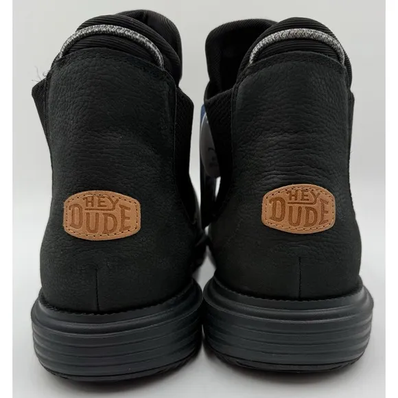 Hey Dude Men's HTF Sz 15 Branson Boot M Craft Leather Black Lightweight Pull-on