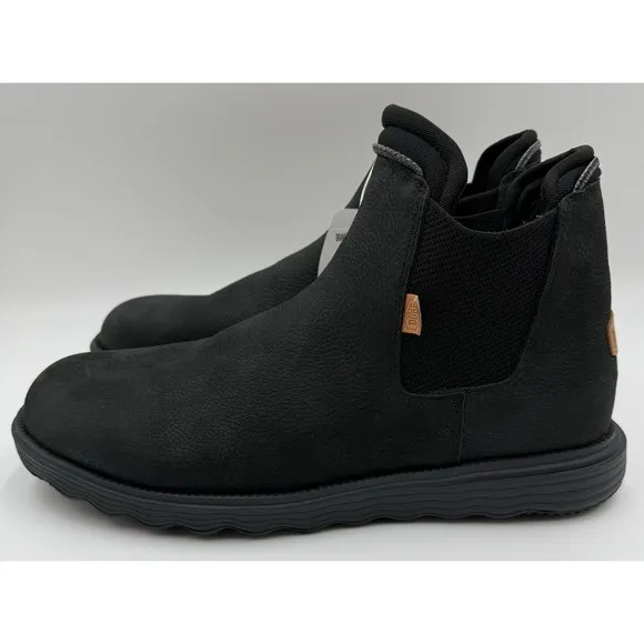 Hey Dude Men's HTF Sz 15 Branson Boot M Craft Leather Black Lightweight Pull-on