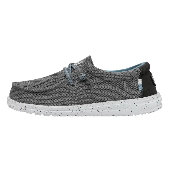 HEY DUDE • Sharkskin Kids Wally Sox Gray Sneakers Shoes