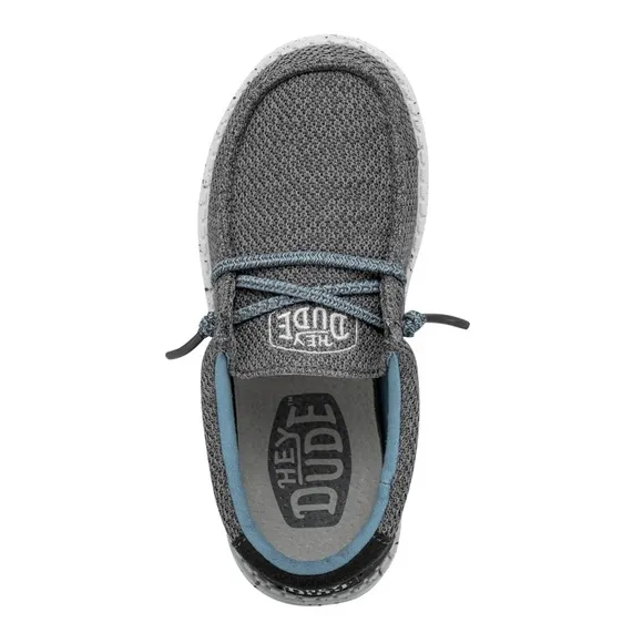HEY DUDE • Sharkskin Kids Wally Sox Gray Sneakers Shoes
