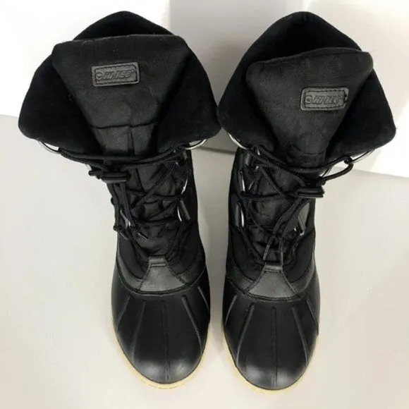 Hi-Tec Talia Black Shell Puffer Waterproof Winter Snow Boots Sz 9