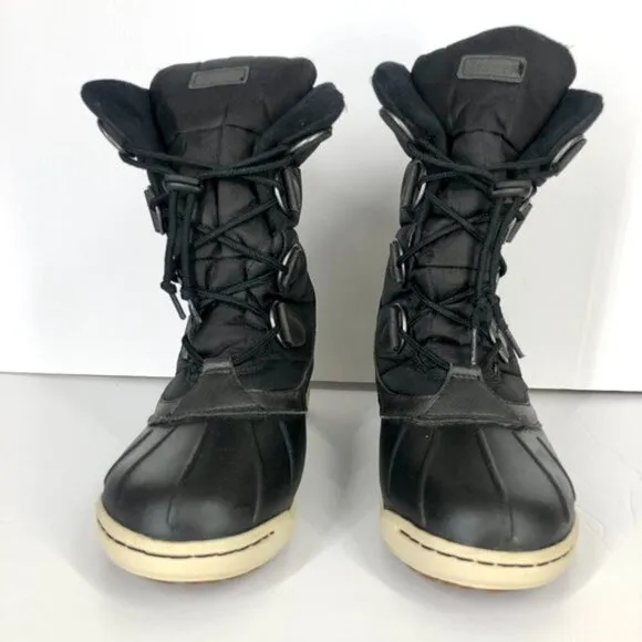 Hi-Tec Talia Black Shell Puffer Waterproof Winter Snow Boots Sz 9