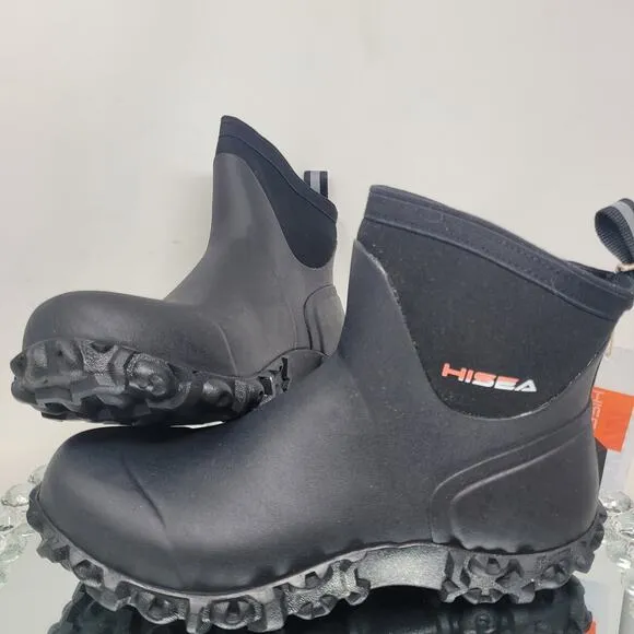HISEA Ankle Garden Rain Boots Waterproof NonSlip Mens 10 Mud Working Chelsea NEW