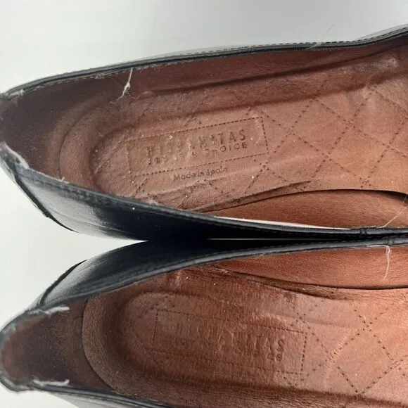 Hispanitas Anthropologie Black Fringe Faux Alligator Leather Loafers 38.5