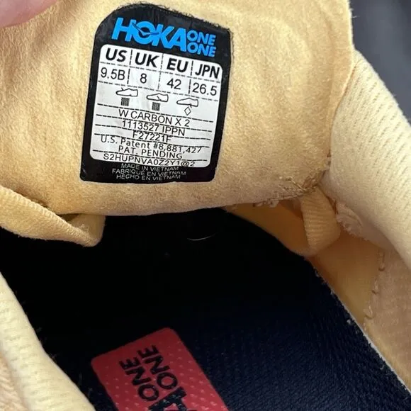 Hoka Carbon X 2 Women's 9.5 Running Shoes 1113527 IPPN Yellow Pink Walk Sneakers
