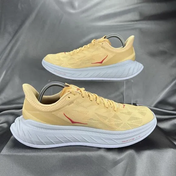 Hoka Carbon X 2 Women's 9.5 Running Shoes 1113527 IPPN Yellow Pink Walk Sneakers