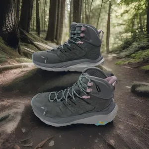 Hoka Kaha 2 Mid GTX Women's 8B Goretex Hiking Boots Castlerock Gray Cushion New