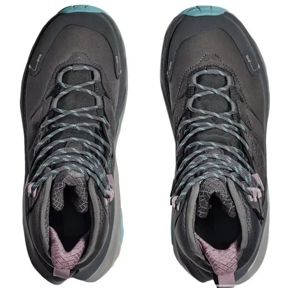 Hoka Kaha 2 Mid GTX Women's 8B Goretex Hiking Boots Castlerock Gray Cushion New