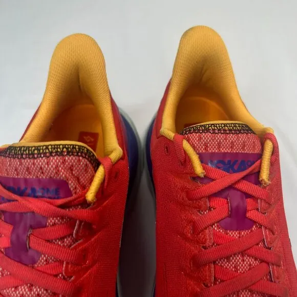 HOKA Mens Mach 4 Sneakers Athletic Shoes  Fiesta Bluing Red  10.5 D