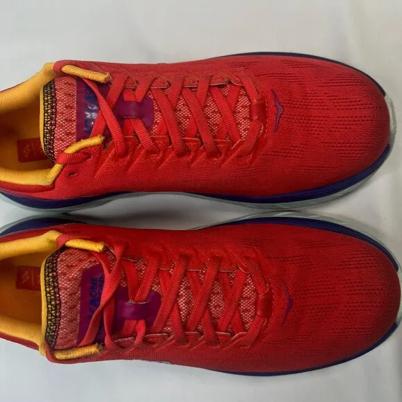 HOKA Mens Mach 4 Sneakers Athletic Shoes  Fiesta Bluing Red  10.5 D