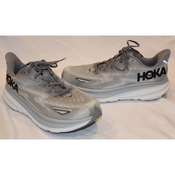 Hoka One Men's Clifton 9 Running Athletic Sneakers GRAY 11 EE WIDE NIB