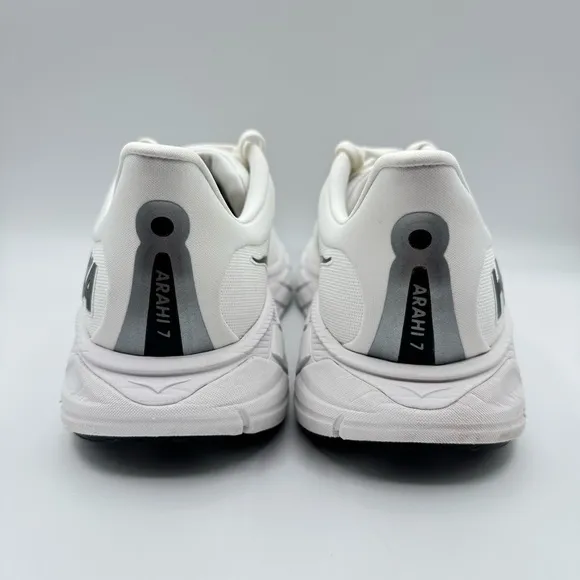 Hoka One One Arahi 7 Blanc De Blanc Steel Wool White Running Sneakers Men’s 9.5