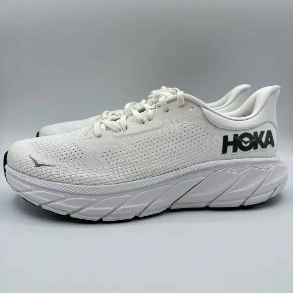 Hoka One One Arahi 7 Blanc De Blanc Steel Wool White Running Sneakers Men’s 9.5
