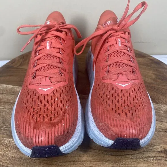 Hoka One One Clifton 7 Womens Red Size 8 Athletic Running Shoes