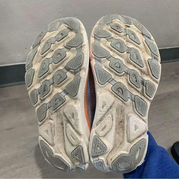 Hoka One One Sneakers Clifton 9 Running Shoes in Airy Blue Orange