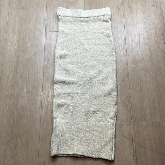 HOUSE OF CB MISHKA CREAM SOFT BOUCLE KNIT MIDI SKIRT, SIZE LARGE 1030