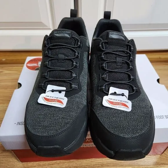 ⛔️HP 11/5⛔NIB Skechers Black Arch Fit Air Cooled Memory Foam Men's 10.5 Sneakers